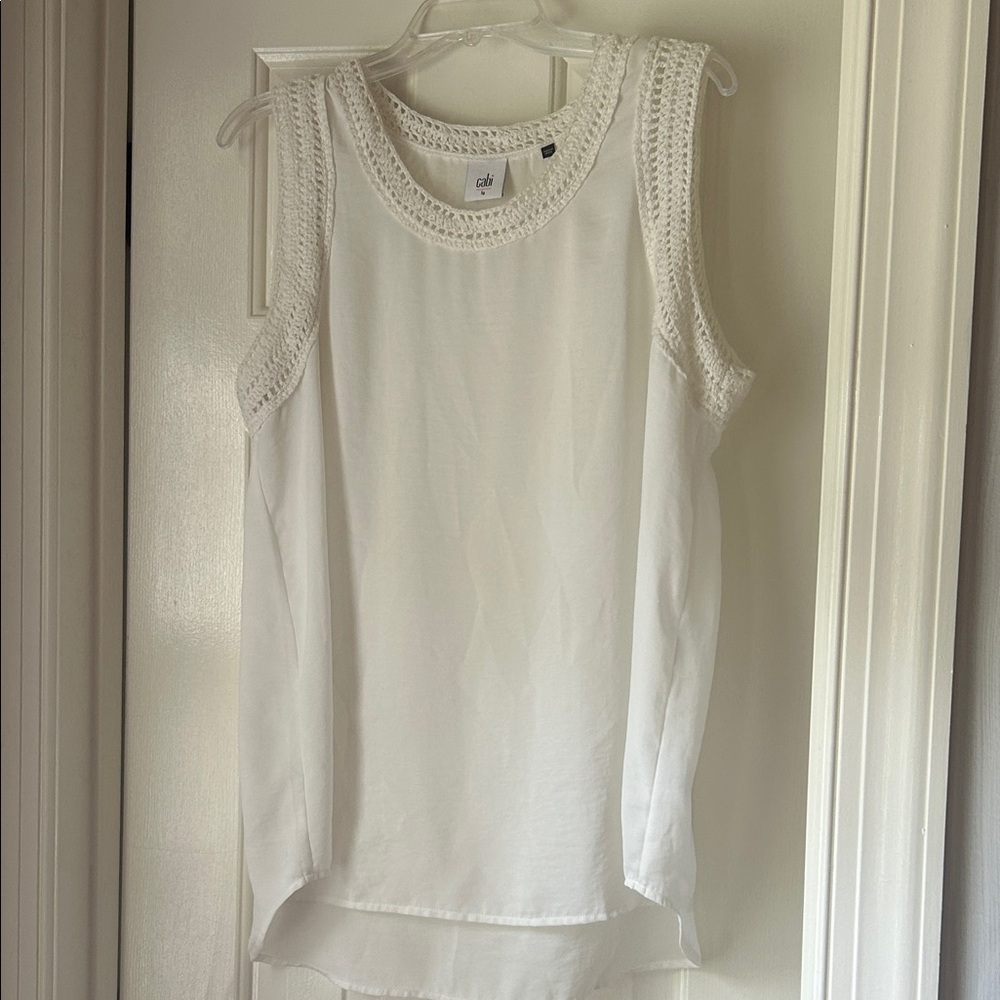 CAbi White Sleeveless Tank Top